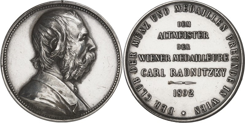 PERSONEN. 
MEDAILLEURE. 
Medaille 1892 (v. A. Scharff) auf Carl RADNITZKY (*18...