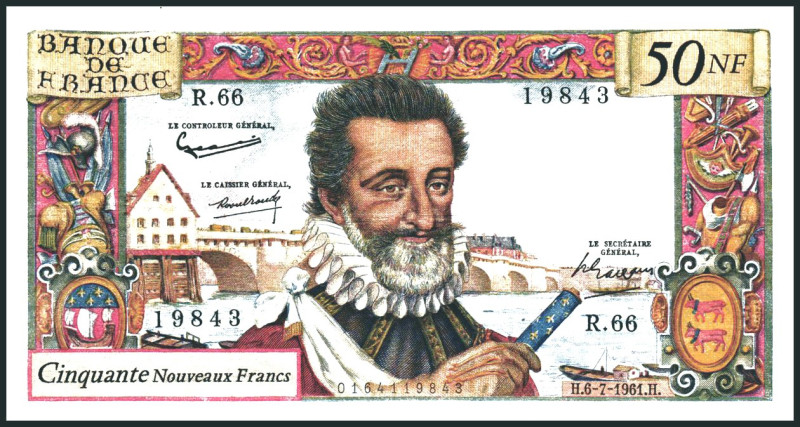 FRANKREICH. 
V. Republik -. 
50 NF 6.7.1961 König Henry IV. Pick 143a. . 

...