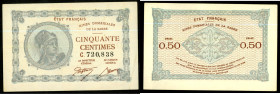 Deutsche Nebengebiete und Kolonien. 
SAARLAND. 
50 Centimes, o.D (1920) -1.1.1930 Serie C. KN 6-stellig. Ros. 865. . 


II