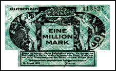 REICHSBAHN. 
München, Reichsbahndirektion. 1 Mio.Mark 15.8.1923 Reichsverkehrsministerium. Mü-G 017.2. . 


kl.Riss ,III