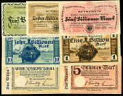 REICHSBAHN. 
LOT. Lot Reichsbahn 1923 von Cassel, 1,5 Bio. Mark (24.10.1923), Frankfurt / Main 5, 10 Bio. Mark (6.11.23) Karlsruhe 1,10 Bio.Mark (15....