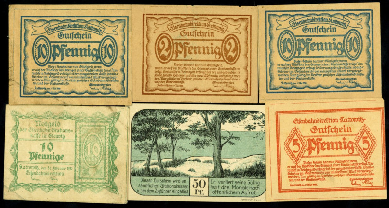 REICHSBAHN. 
LOT. Lot Eisenbahn. 27.5.1920 Gleiwitz (10 Pf) , Kattowitz 2, 5, 1...