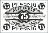 HAMBURG. 
Hamburg, Alte Diele. 50, 75 Pfg. o.D. -31.12.1921. (2x6) weißer, grauer Rand. Me.&nbsp; 515.1-3. kpl.(12 Stück). 


I,II