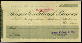 RHEINLAND. 
Barmen, Paul Eckel&Co. 4 Mio.Mark 22.9.1923 Kundencheck der Barmer Credit Bank. v.E 50.1. . 


III