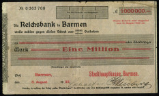 RHEINLAND. 
Barmen, Stadthauptkasse. 1 Mio.Mark 3.8.1923 -15.8.1923. v.E 89.2. . 


IV