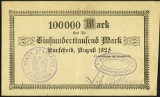 RHEINLAND. 
Burscheid, Städtische Sparkasse. 100 T. Mark August 1923 Kotthaus. v.E .-, Ke. 696.-. . 


III