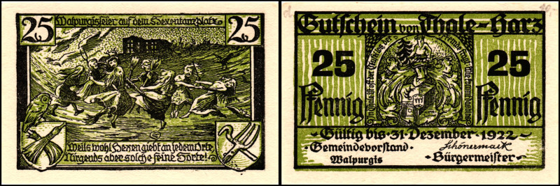 SACHSEN/-ANHALT. 
Thale, Gemeinde. 25 Pfennig 31.12.1922. Li.&nbsp; 1288d. . 
...