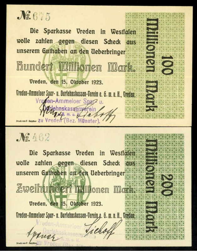 WESTFALEN/-LIPPE. 
Vreden, Vreden-Ammeloer Spar-u.Darlehnskassen. 100,200 Mio. ...