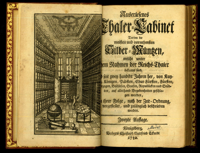 BIBLIOPHILE WERKE, 16.-19. Jahrh.. 
LILIENTHAL. Auserlesenes Thaler-Cabinet, Da...