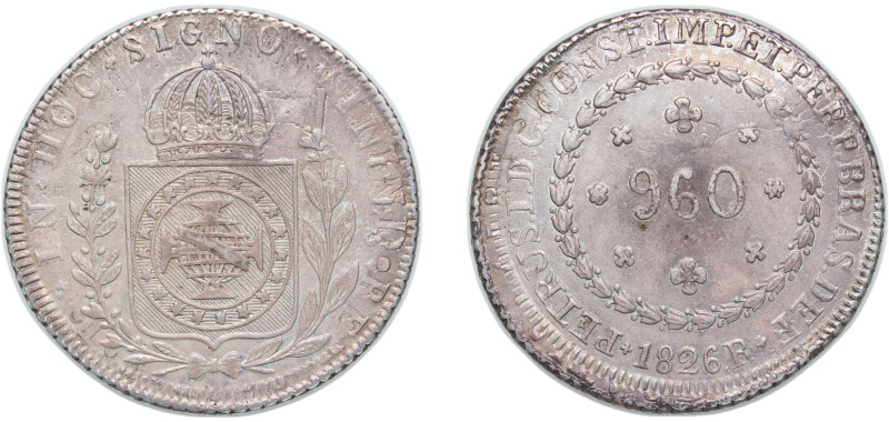 Brazil Empire 1826 R 960 Réis - Pedro I Silver (.896) Rio de Janeiro Mint (50000...