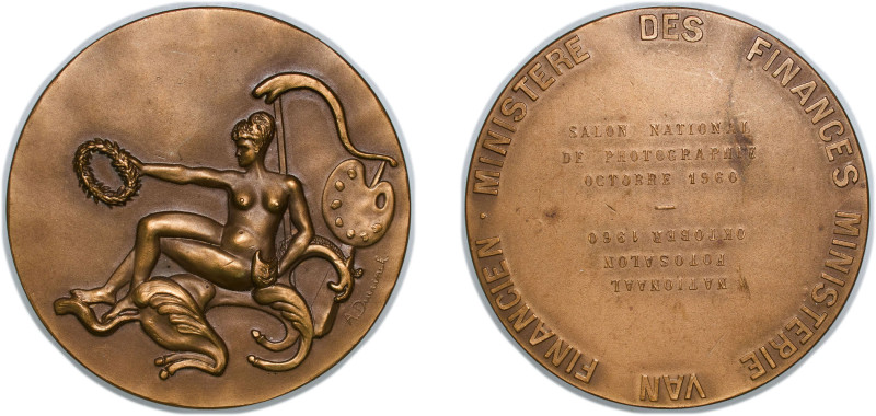 France Fifth Republic 1960 Medal - Salon national de photographie Bronze 55.82g ...