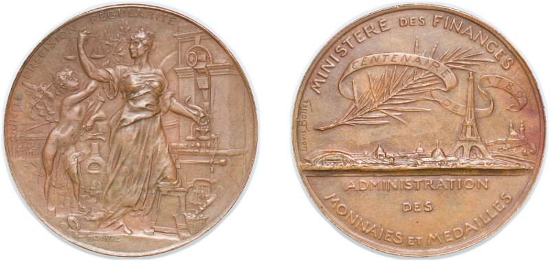 France Third Republic 1889 Medal - Administration des Monnaies et Médailles Bron...