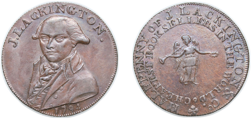 Great Britain United Kingdom 1794 ½ Penny - George III (Middlesex - Lackington's...