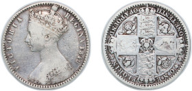 Great Britain United Kingdom 1849 1 Florin - Victoria (1st portrait; 'Godless' type) Silver (.925) (413800) 11.12g VF KM 745