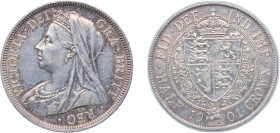 Great Britain United Kingdom 1901 ½ Crown - Victoria (3rd portrait) Silver (.925) Royal Mint (Tower Hill) (1516500) 14.11g XF KM 782 Sp 3938
