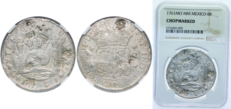 Guatemala Spanish colony 1761 G P 8 Reales - Carlos III Silver (.917) Mexico Cit...