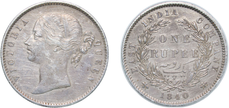 India India - British East India Company 1840 1 Rupee - Victoria Silver (.917) 1...