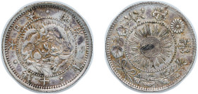 Japan Empire M3 (1870) 年三治明 10 Sen - Meiji Silver (.800) 2.57g AU Y 2 JNDA 01-23