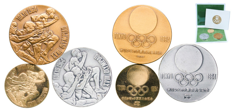 Japan State 1964 Medal Set - Tokyo Olympic 1964 (3 Lots) Gold 7.3g(0.750) Silver...