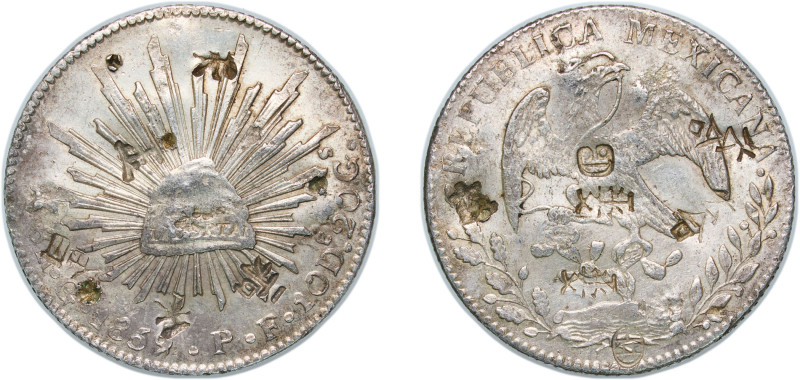 Mexico Federal Republic 1858 Go PF 8 Reales Silver (.903) Guanajuato Mint 27.05g...