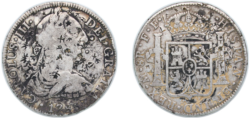 Mexico Spanish colony 1783 Mo FF 8 Reales - Carlos III Silver (.903) Mexico City...