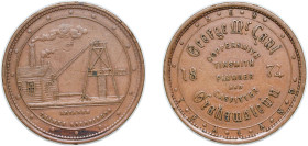 New Zealand British colony 1874 1 Penny (McCaul, George, Grahamstown) Copper 13.66g VF R 353