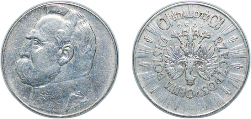 Poland Second Republic 1936 10 Zlotys (Józef Piłsudski) Silver (.750) (2130000) ...