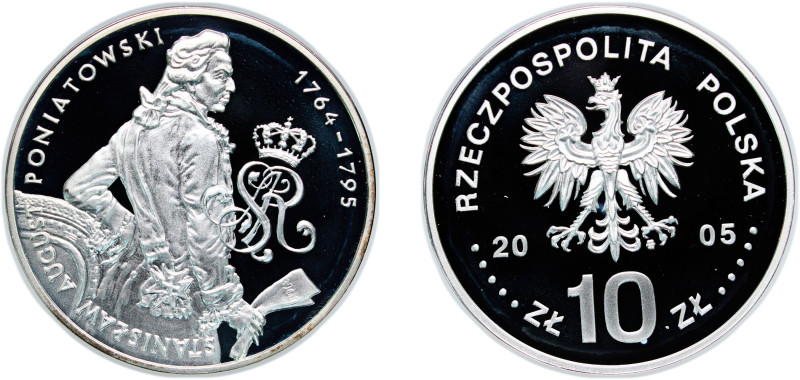 Poland Third Republic 2005 MW 10 Zlotys (Stanisław August Poniatowski) Silver (....