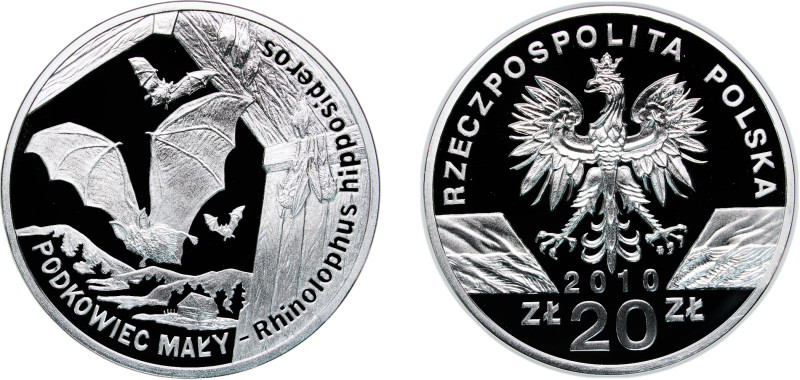 Poland Third Republic 2010 MW 20 Zlotys (Podkowiec mały (Rhinolophus hipposidero...