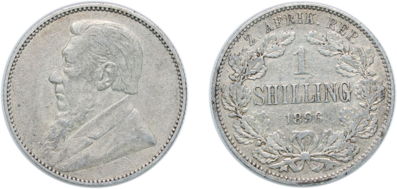 South Africa South African Republic 1896 1 Shilling Silver (.925) Pretoria Mint ...