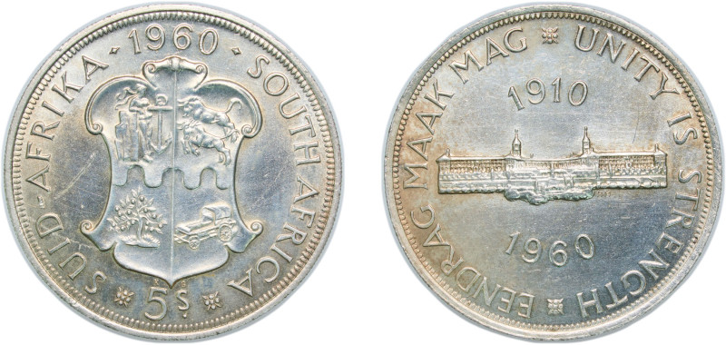 South Africa Union 1960 5 Shillings - Elizabeth II (50 Years of the Union of Sou...