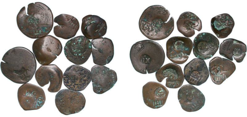 Spain Kingdom 17th Century Maravedis (12 Lots) Copper VF