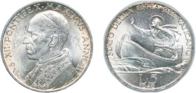 Vatican City City State 1940 5 Lire - Pivs XII Silver (.835) Rome Mint (100000) 5g BU KM 28