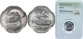 Vatican City City State 1940 10 Lire - Pivs XII Silver (.835) Rome Mint (10000) 10g NGC MS 63 KM 29