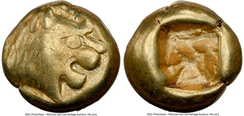 LYDIAN KINGDOM. Alyattes or Walwet (ca. 610-546 BC). EL 1/12 stater or hemihecte...