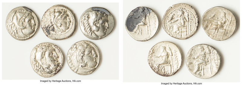 ANCIENT LOTS. Greek. Macedonian Kingdom. Ca. 4th-3rd centuries. Lot of five (5) ...