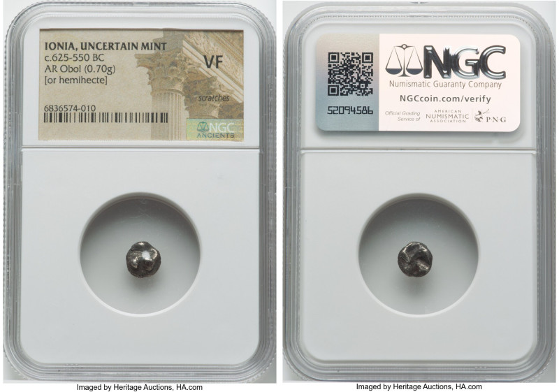 ANCIENT LOTS. Greek. Lot of two (2) AR issues. One (1) NGC VF and one (1) uncert...