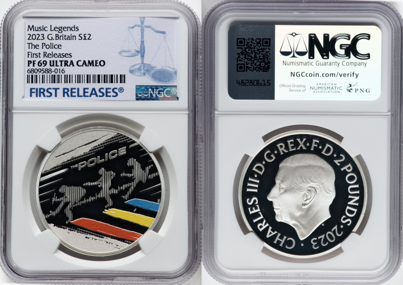 Charles III silver Colorized Proof "The Police" 2 Pounds (1 oz) 2023 PR69 Ultra ...