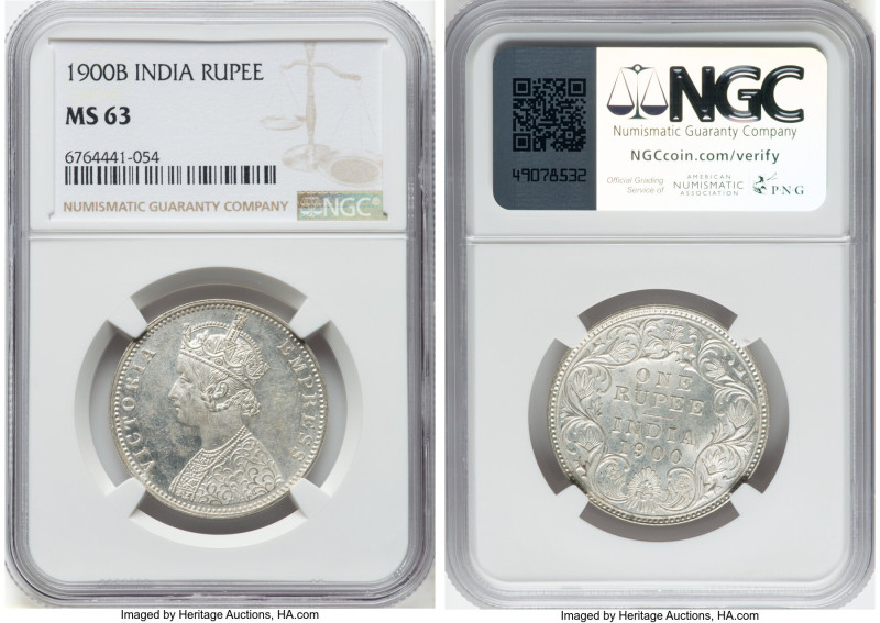 British India. Victoria Rupee 1900-B MS63 NGC, Bombay mint, KM492. HID0980124201...