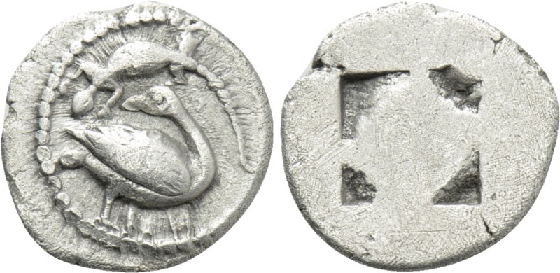 MACEDON. Eion. Trihemiobol (Circa 460-400 BC). 

Obv: Goose standing right, he...