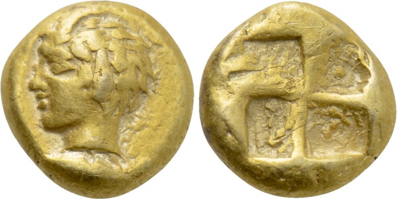 MYSIA. Kyzikos. EL Hekte (Circa 450-330 BC).

Obv: Bare male head left; below,...