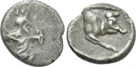 ACHAEMENID EMPIRE. Time of Artaxerxes II to Darios III (4th century BC). Hemiobol. Uncertain mint in Ionia or Caria.