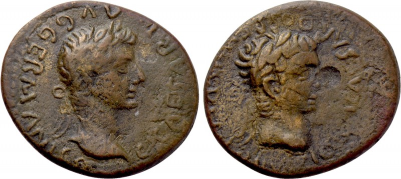 CRETE. Cnossus. Caligula with Germanicus (37-41). Ae. Dossennus Pulcher, duoviri...