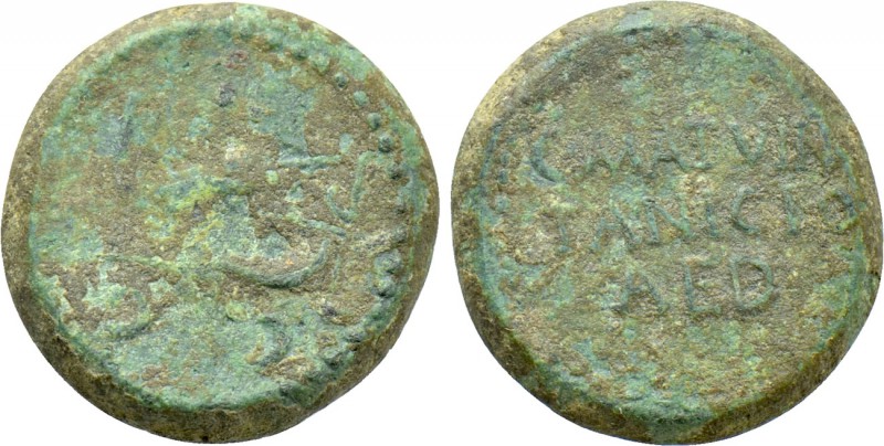 MYSIA. Parium. Julius Caesar (Circa 45 BC). Ae. C. Matuinus & T. Anicius, aedile...