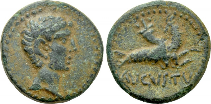 MYSIA. Parium. Augustus (27 BC-14 AD). Ae As. 

Obv: Bare head right.
Rev: AV...