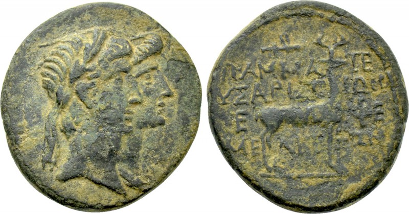 IONIA. Ephesus. Augustus with Livia (27 BC-14 AD). Ae Unit. Aristion, grammateus...