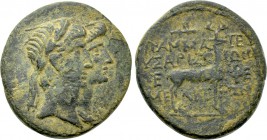 IONIA. Ephesus. Augustus with Livia (27 BC-14 AD). Ae Unit. Aristion, grammateus.