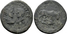 LYDIA. Attalea. Caracalla with Geta (198-217). Ae.