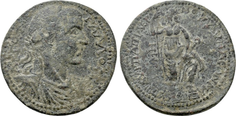 LYDIA. Blaundus. Trebonianus Gallus (251-253). Ae. Aur. Papias Ermo-, strategos....