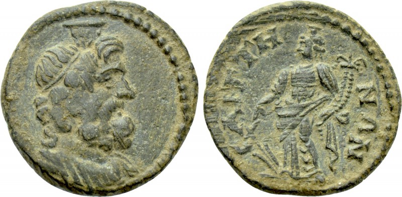 LYDIA. Saitta. Pseudo-autonomous (3rd century). Ae. 

Obv: Draped bust of Sera...